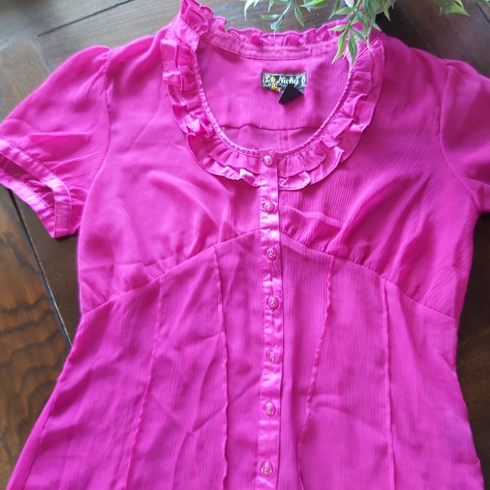 Nicky B bright pink blouse/ B3